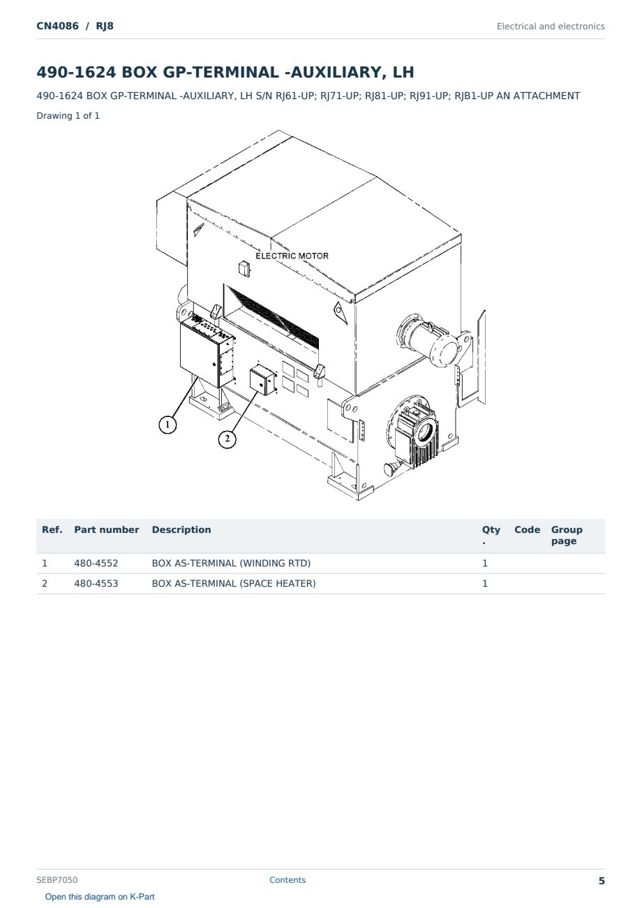Caterpillar CN4086 S/N RJ8 Partsbook SEBP7050 (English) - sample page 5 of 10 Caterpillar CN4086 S/N RJ8 Partsbook SEBP7050 (English) - sample page 5 of 10