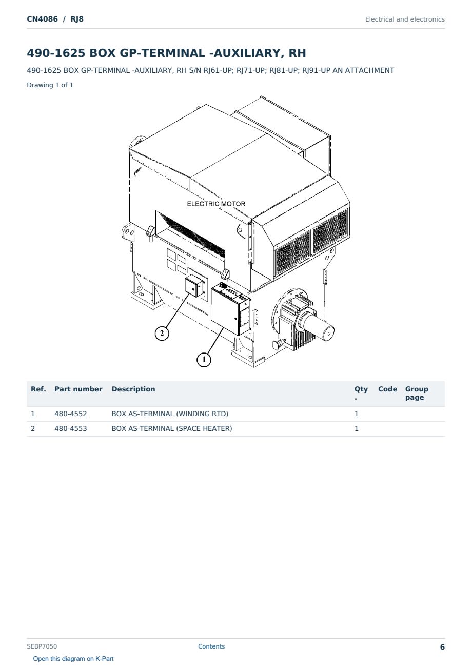 Caterpillar CN4086 S/N RJ8 Partsbook SEBP7050 (English) - sample page 6 of 10 Caterpillar CN4086 S/N RJ8 Partsbook SEBP7050 (English) - sample page 6 of 10