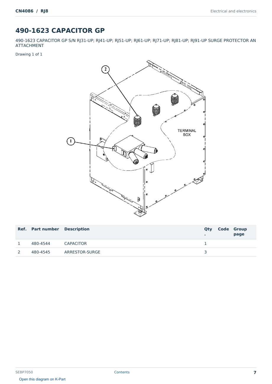 Caterpillar CN4086 S/N RJ8 Partsbook SEBP7050 (English) - sample page 7 of 10 Caterpillar CN4086 S/N RJ8 Partsbook SEBP7050 (English) - sample page 7 of 10