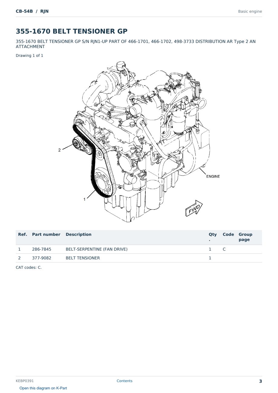 Caterpillar CB-54B S/N RJN Partsbook KEBP0391 (English) - sample page 3 of 10 Caterpillar CB-54B S/N RJN Partsbook KEBP0391 (English) - sample page 3 of 10