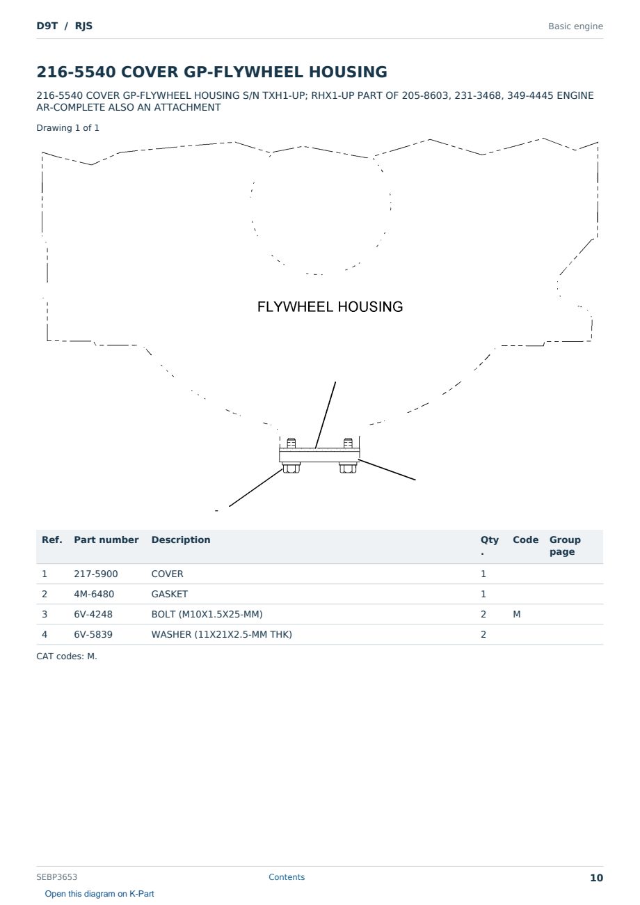 Caterpillar D9T S/N RJS Partsbook SEBP3653 (English) - sample page 10 of 10 Caterpillar D9T S/N RJS Partsbook SEBP3653 (English) - sample page 10 of 10