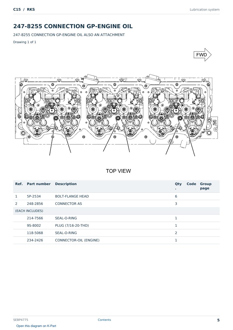 Caterpillar C15 S/N RKS Partsbook SEBP4775 (English) - sample page 5 of 10 Caterpillar C15 S/N RKS Partsbook SEBP4775 (English) - sample page 5 of 10