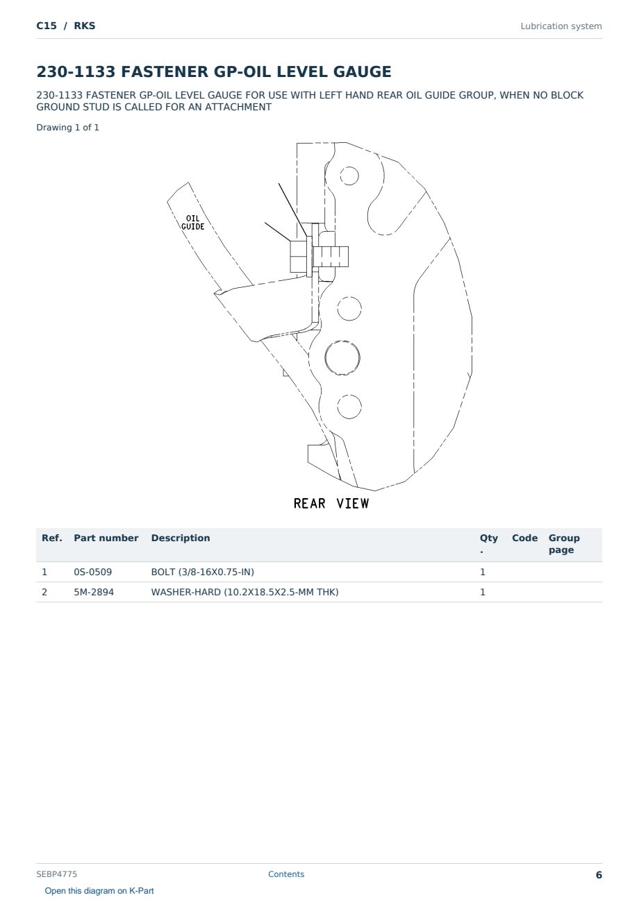 Caterpillar C15 S/N RKS Partsbook SEBP4775 (English) - sample page 6 of 10 Caterpillar C15 S/N RKS Partsbook SEBP4775 (English) - sample page 6 of 10