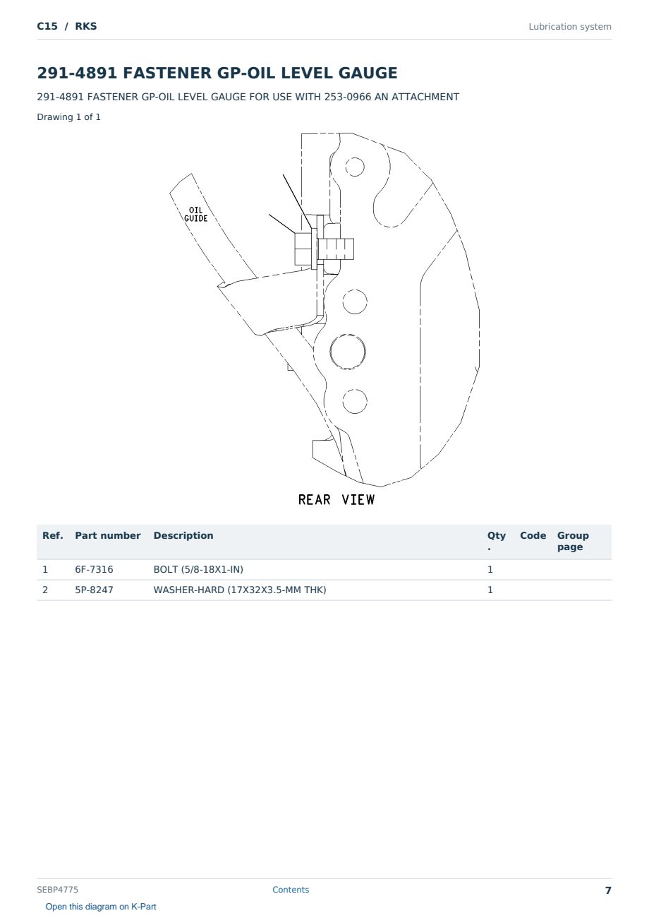 Caterpillar C15 S/N RKS Partsbook SEBP4775 (English) - sample page 7 of 10 Caterpillar C15 S/N RKS Partsbook SEBP4775 (English) - sample page 7 of 10