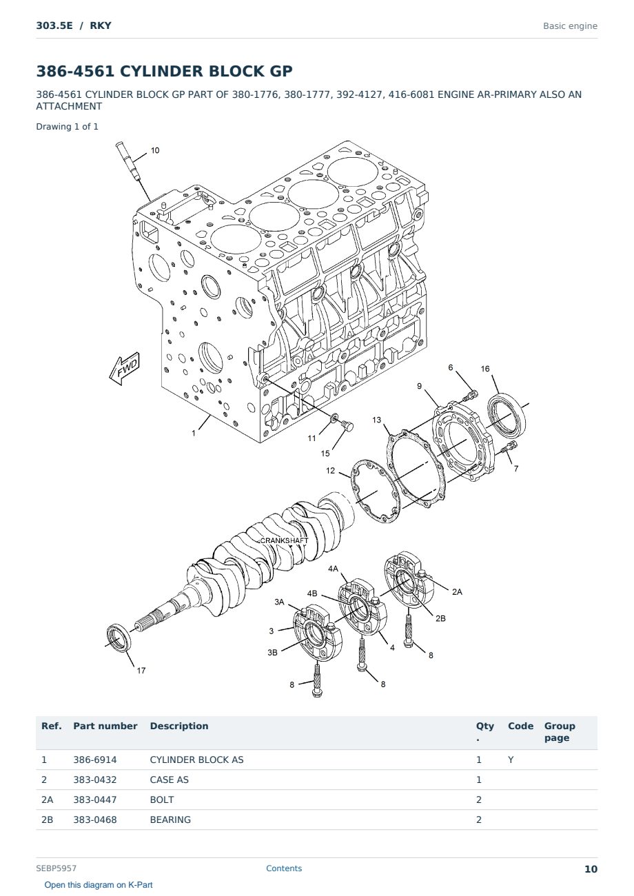 Caterpillar 303.5E S/N RKY Partsbook SEBP5957 (English) - sample page 10 of 10 Caterpillar 303.5E S/N RKY Partsbook SEBP5957 (English) - sample page 10 of 10
