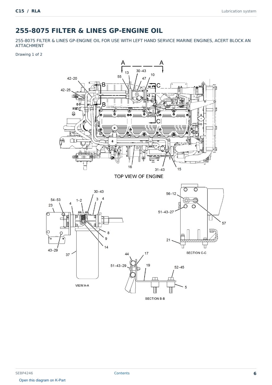 Caterpillar C15 S/N RLA Partsbook SEBP4246 (English) - sample page 6 of 10 Caterpillar C15 S/N RLA Partsbook SEBP4246 (English) - sample page 6 of 10