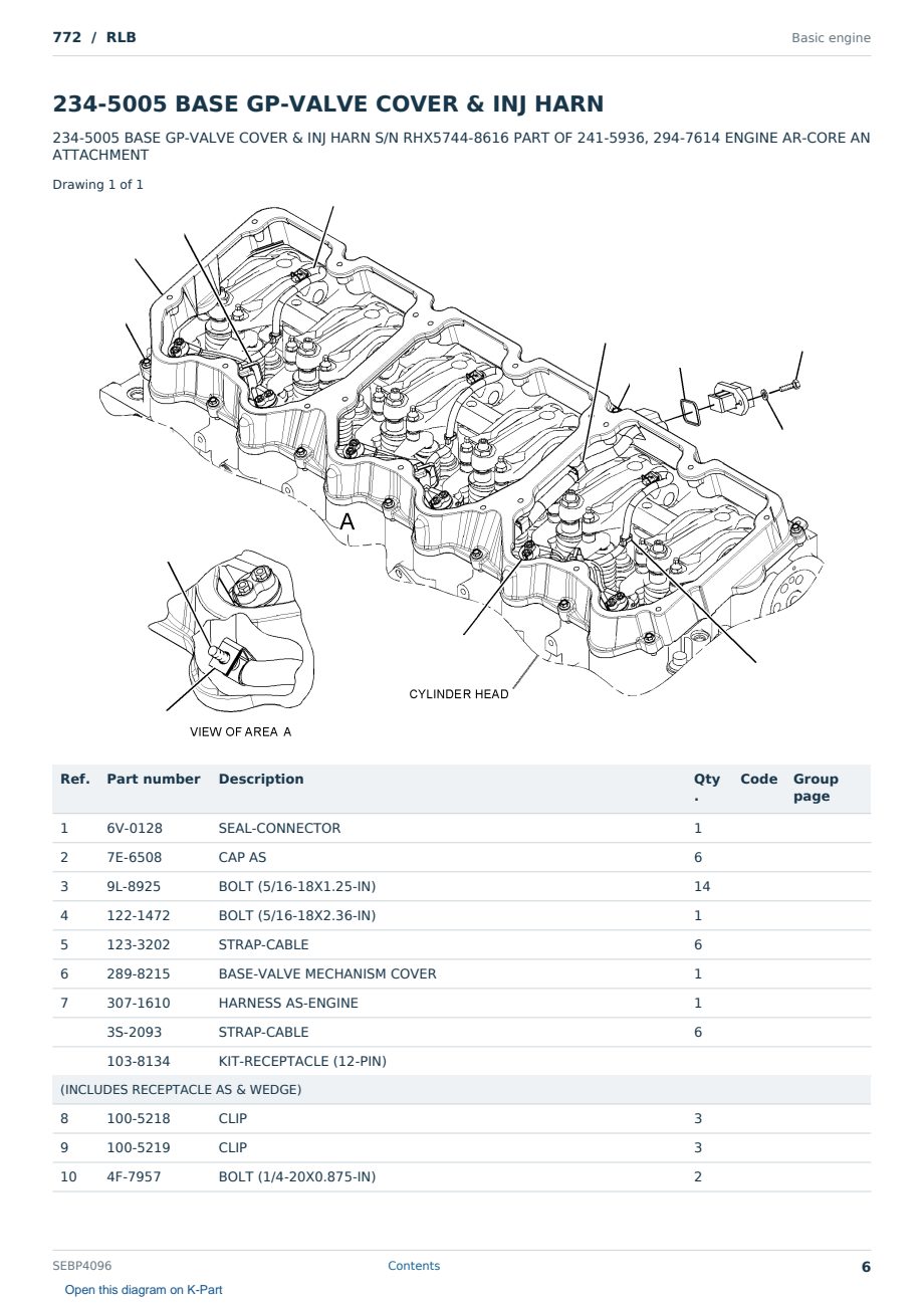 Caterpillar 772 S/N RLB Partsbook SEBP4096 (English) - sample page 6 of 10 Caterpillar 772 S/N RLB Partsbook SEBP4096 (English) - sample page 6 of 10