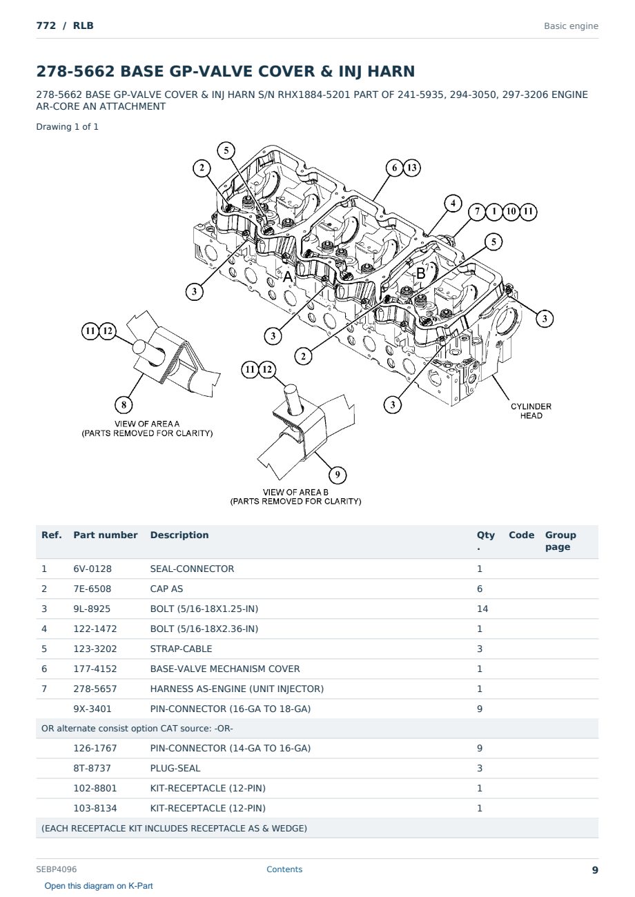 Caterpillar 772 S/N RLB Partsbook SEBP4096 (English) - sample page 9 of 10 Caterpillar 772 S/N RLB Partsbook SEBP4096 (English) - sample page 9 of 10