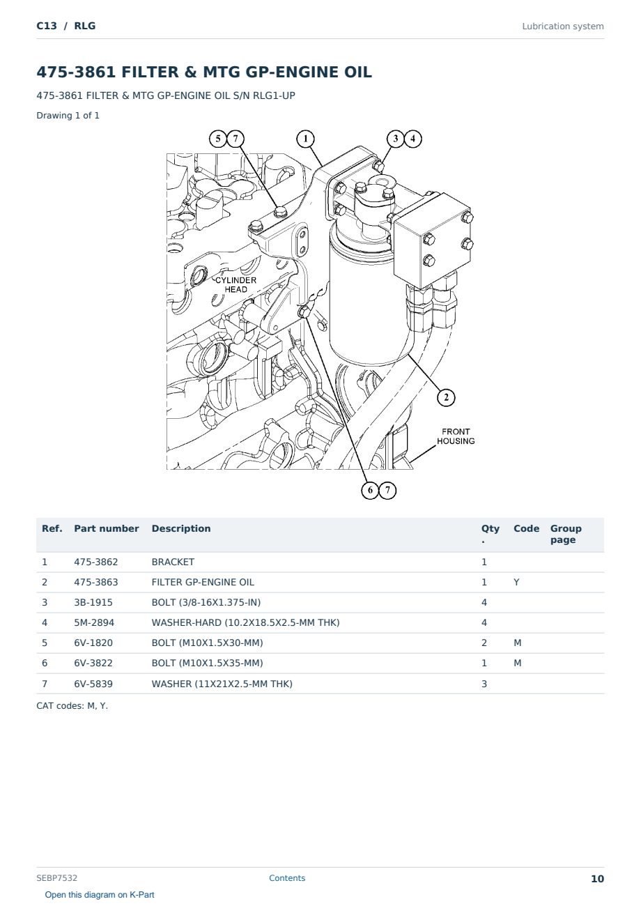 Caterpillar C13 S/N RLG Partsbook SEBP7532 (English) - sample page 10 of 10 Caterpillar C13 S/N RLG Partsbook SEBP7532 (English) - sample page 10 of 10