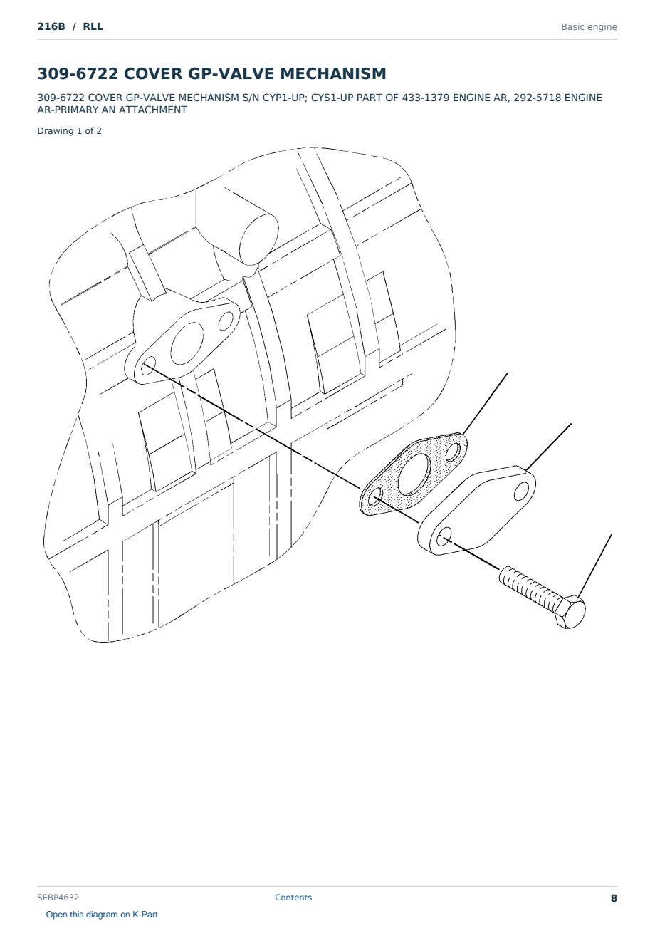 Caterpillar 216B S/N RLL Partsbook SEBP4632 (English) - sample page 8 of 10 Caterpillar 216B S/N RLL Partsbook SEBP4632 (English) - sample page 8 of 10