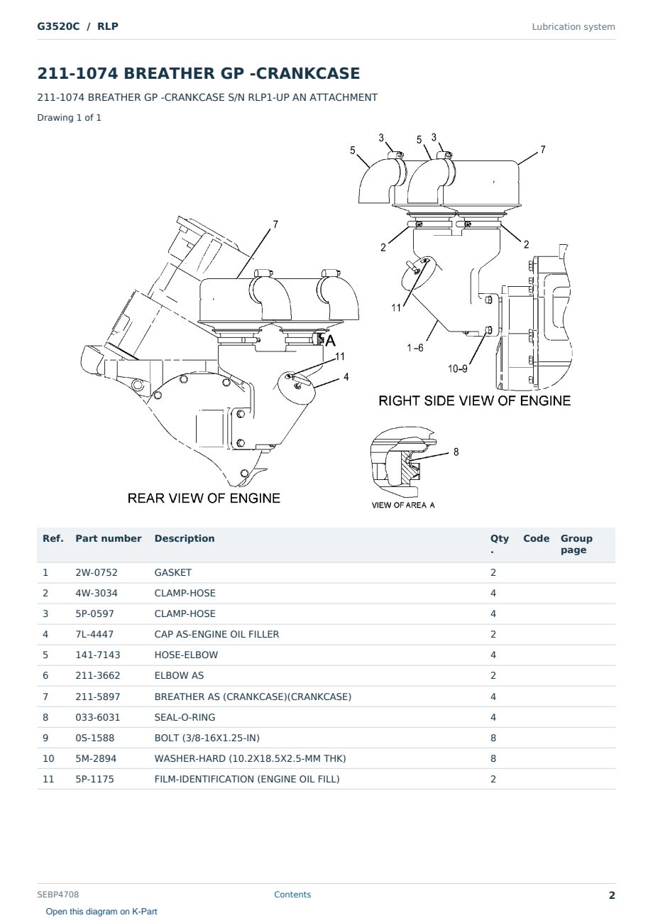 Caterpillar G3520C S/N RLP Partsbook SEBP4708 (English) - sample page 2 of 10 Caterpillar G3520C S/N RLP Partsbook SEBP4708 (English) - sample page 2 of 10