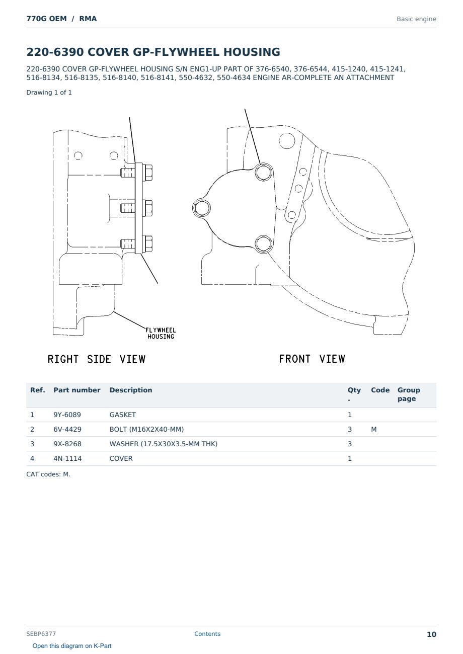 Caterpillar 770G OEM S/N RMA Partsbook SEBP6377 (English) - sample page 10 of 10 Caterpillar 770G OEM S/N RMA Partsbook SEBP6377 (English) - sample page 10 of 10