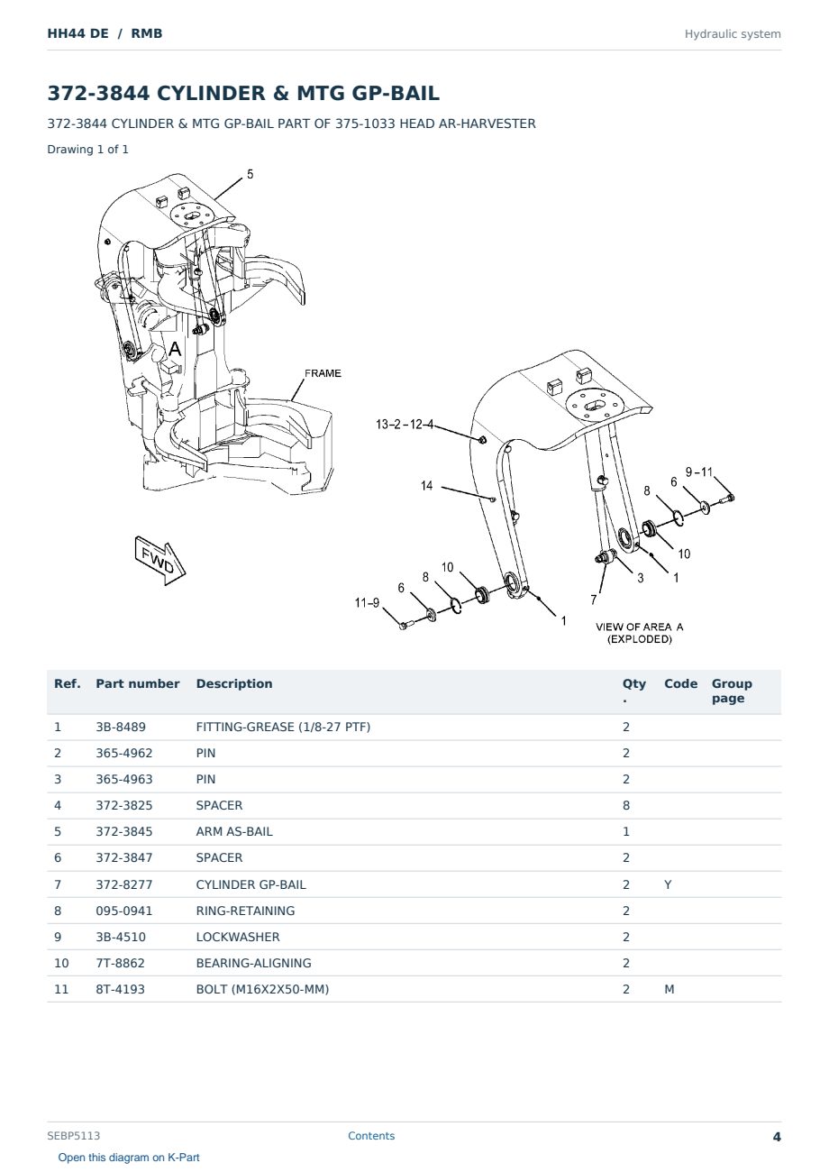 Caterpillar HH44 DE S/N RMB Partsbook SEBP5113 (English) - sample page 4 of 10 Caterpillar HH44 DE S/N RMB Partsbook SEBP5113 (English) - sample page 4 of 10