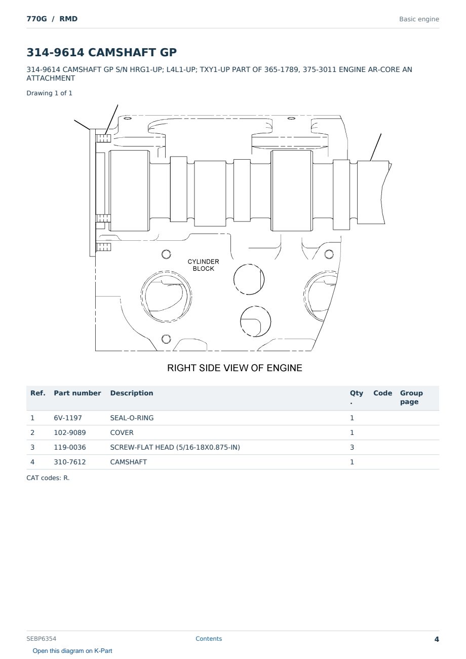 Caterpillar 770G S/N RMD Partsbook SEBP6354 (English) - sample page 4 of 10 Caterpillar 770G S/N RMD Partsbook SEBP6354 (English) - sample page 4 of 10
