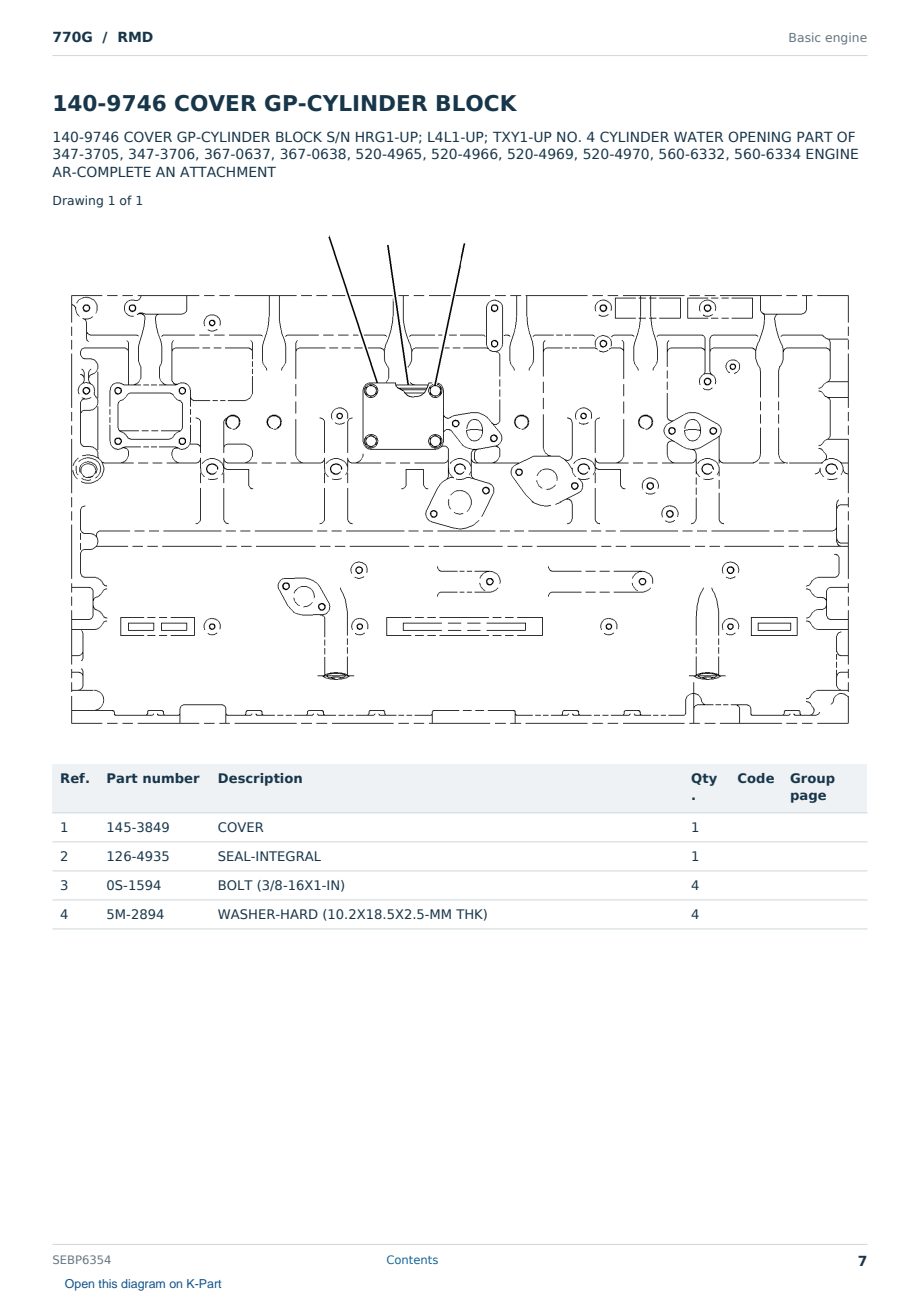 Caterpillar 770G S/N RMD Partsbook SEBP6354 (English) - sample page 7 of 10 Caterpillar 770G S/N RMD Partsbook SEBP6354 (English) - sample page 7 of 10