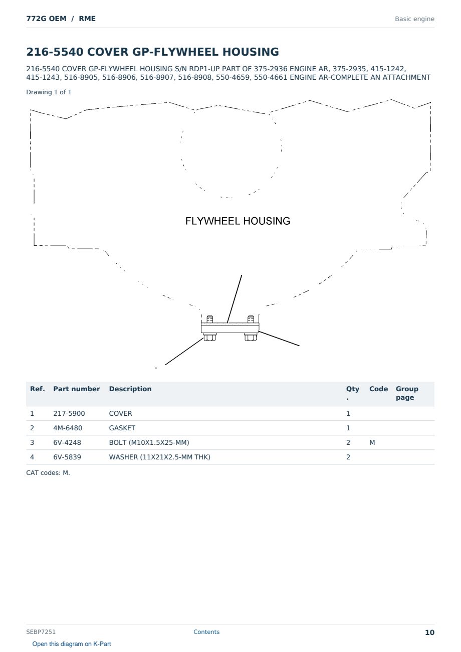 Caterpillar 772G OEM S/N RME Partsbook SEBP7251 (English) - sample page 10 of 10 Caterpillar 772G OEM S/N RME Partsbook SEBP7251 (English) - sample page 10 of 10