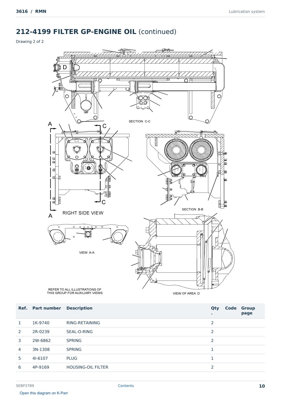 Caterpillar 3616 S/N RMN Partsbook SEBP3789 (English) - sample page 10 of 10 Caterpillar 3616 S/N RMN Partsbook SEBP3789 (English) - sample page 10 of 10
