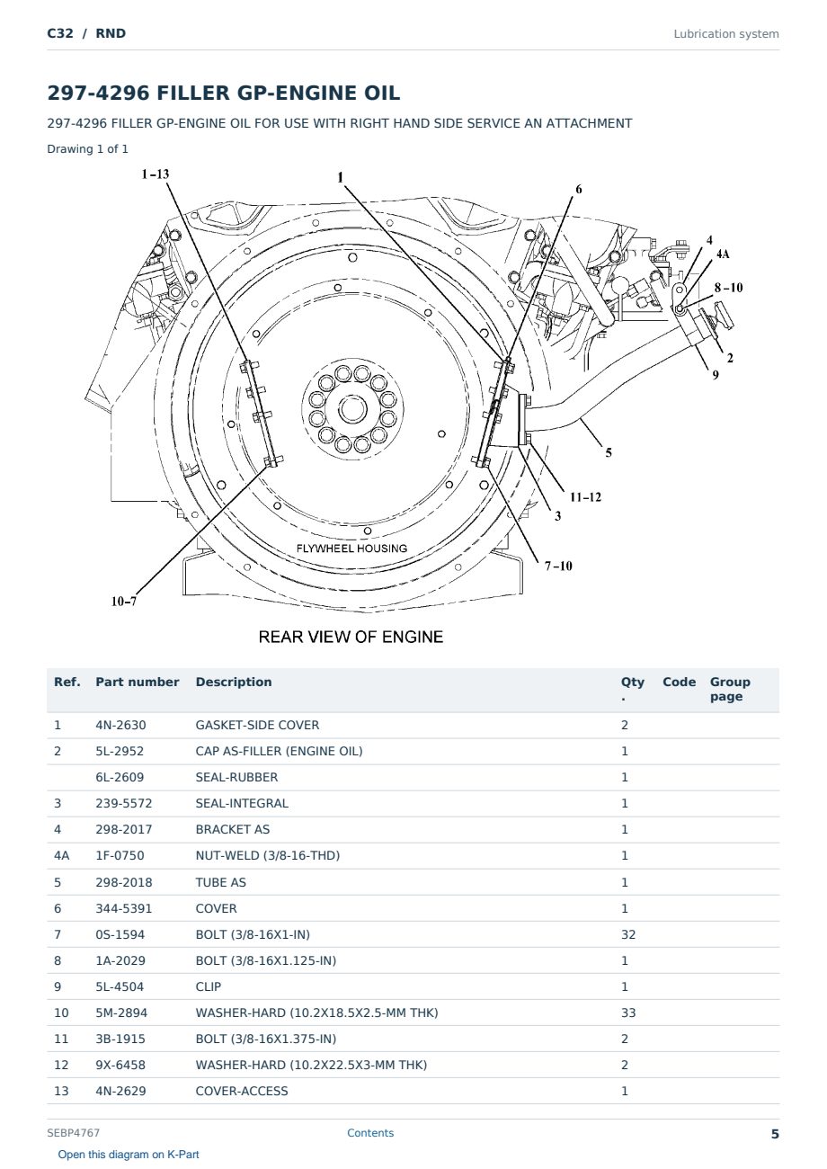 Caterpillar C32 S/N RND Partsbook SEBP4767 (English) - sample page 5 of 10 Caterpillar C32 S/N RND Partsbook SEBP4767 (English) - sample page 5 of 10
