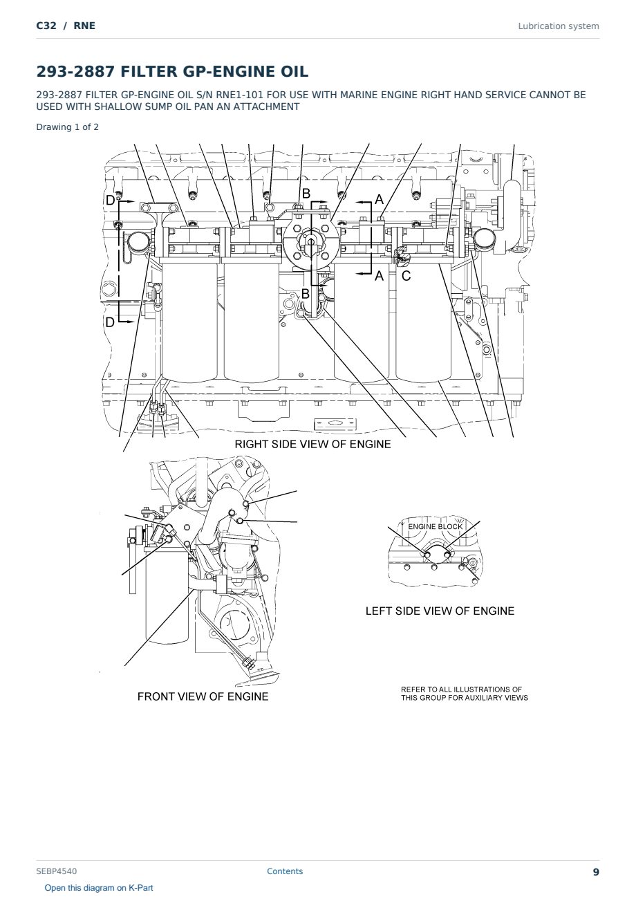 Caterpillar C32 S/N RNE Partsbook SEBP4540 (English) - sample page 9 of 10 Caterpillar C32 S/N RNE Partsbook SEBP4540 (English) - sample page 9 of 10