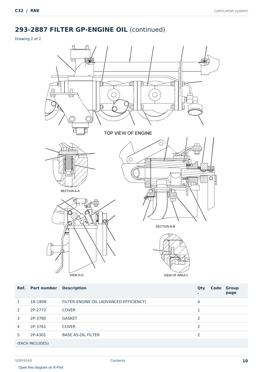 Caterpillar C32 S/N RNE Partsbook SEBP4540 (English) - sample page 10 of 10 Caterpillar C32 S/N RNE Partsbook SEBP4540 (English) - sample page 10 of 10