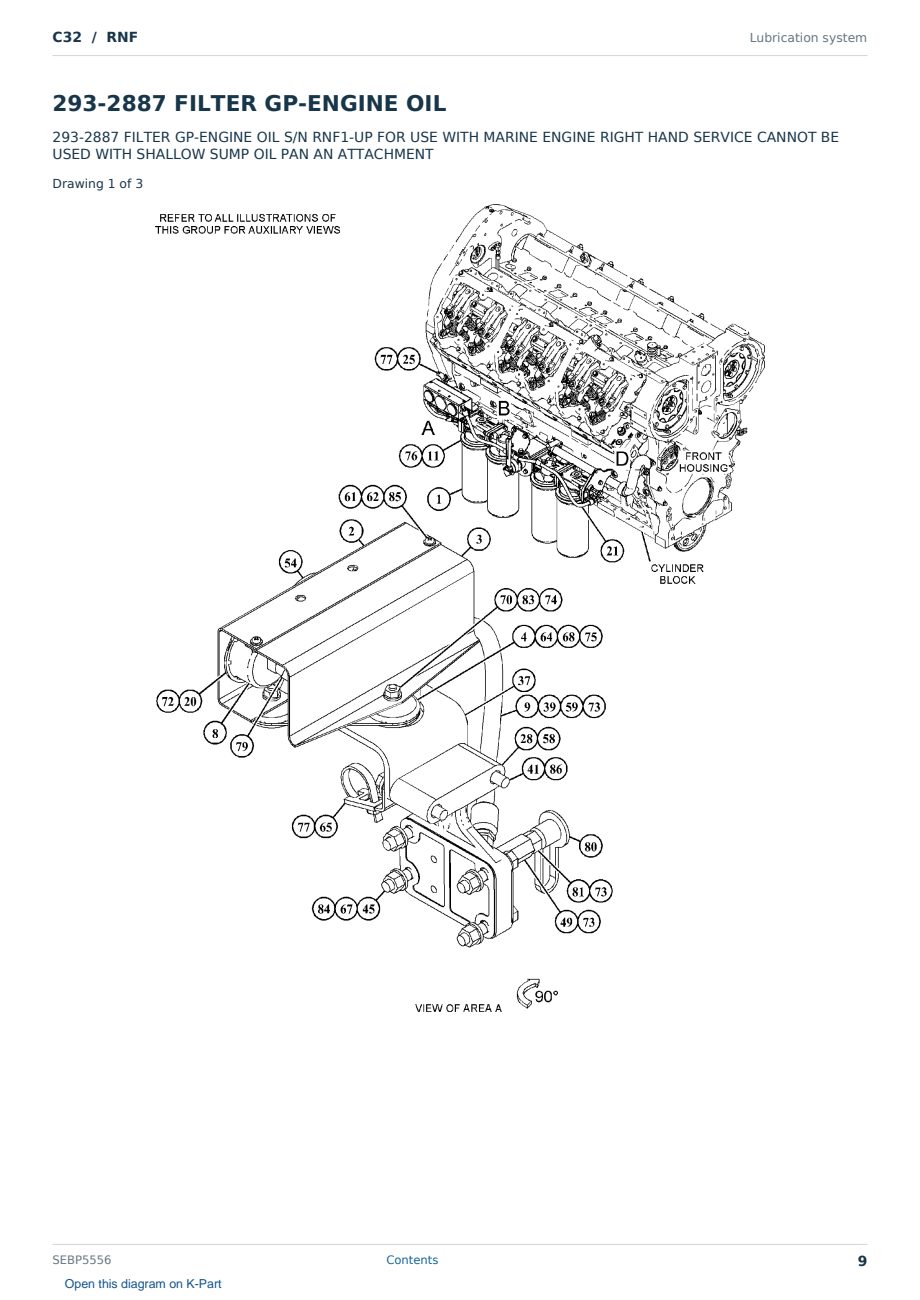 Caterpillar C32 S/N RNF Partsbook SEBP5556 (English) - sample page 9 of 10 Caterpillar C32 S/N RNF Partsbook SEBP5556 (English) - sample page 9 of 10