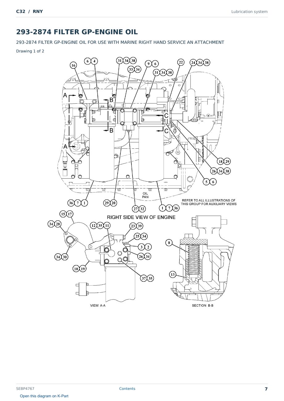 Caterpillar C32 S/N RNY Partsbook SEBP4767 (English) - sample page 7 of 10 Caterpillar C32 S/N RNY Partsbook SEBP4767 (English) - sample page 7 of 10
