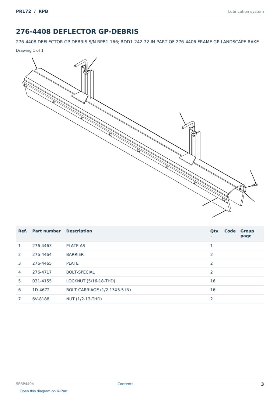 Caterpillar PR172 S/N RPB Partsbook SEBP4494 (English) - sample page 3 of 10 Caterpillar PR172 S/N RPB Partsbook SEBP4494 (English) - sample page 3 of 10