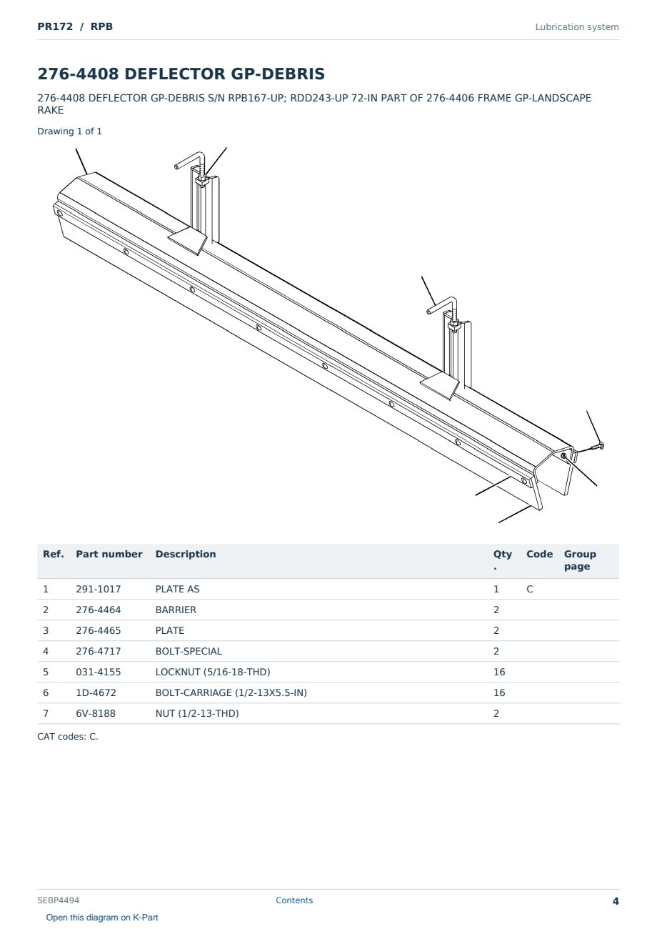 Caterpillar PR172 S/N RPB Partsbook SEBP4494 (English) - sample page 4 of 10 Caterpillar PR172 S/N RPB Partsbook SEBP4494 (English) - sample page 4 of 10