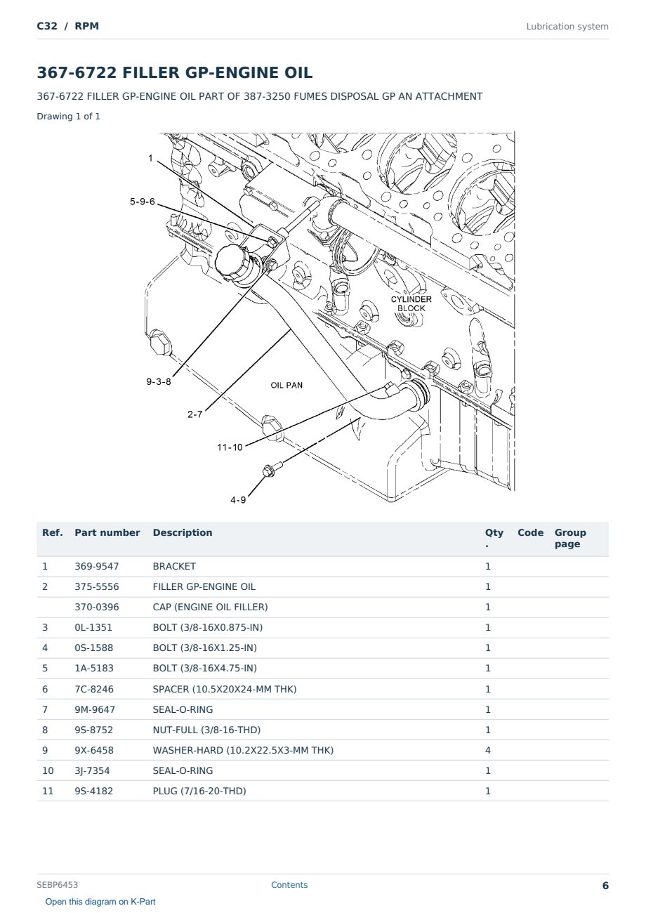 Caterpillar C32 S/N RPM Partsbook SEBP6453 (English) - sample page 6 of 10 Caterpillar C32 S/N RPM Partsbook SEBP6453 (English) - sample page 6 of 10
