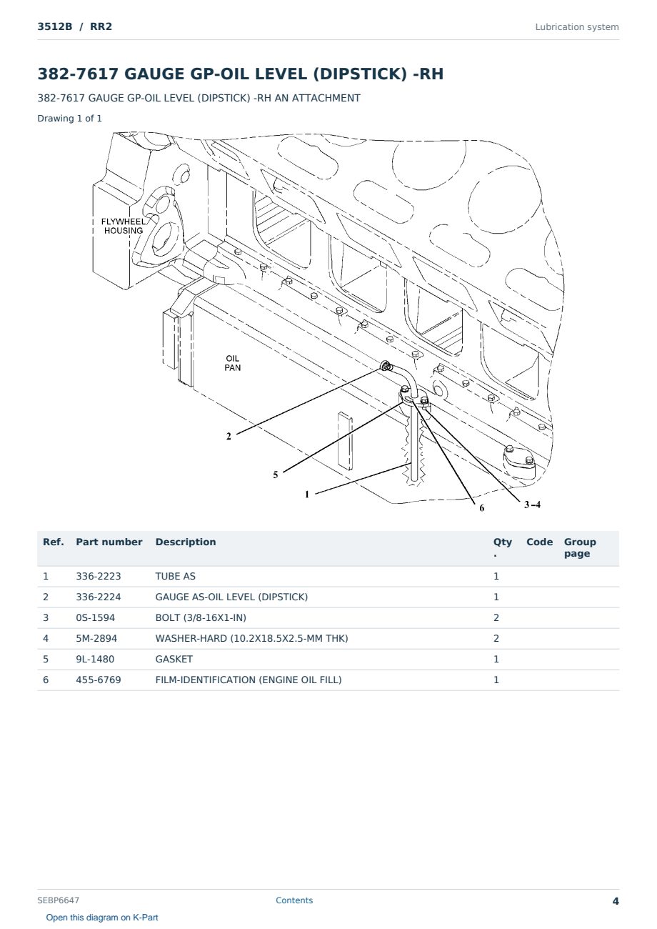 Caterpillar 3512B S/N RR2 Partsbook SEBP6647 (English) - sample page 4 of 10 Caterpillar 3512B S/N RR2 Partsbook SEBP6647 (English) - sample page 4 of 10
