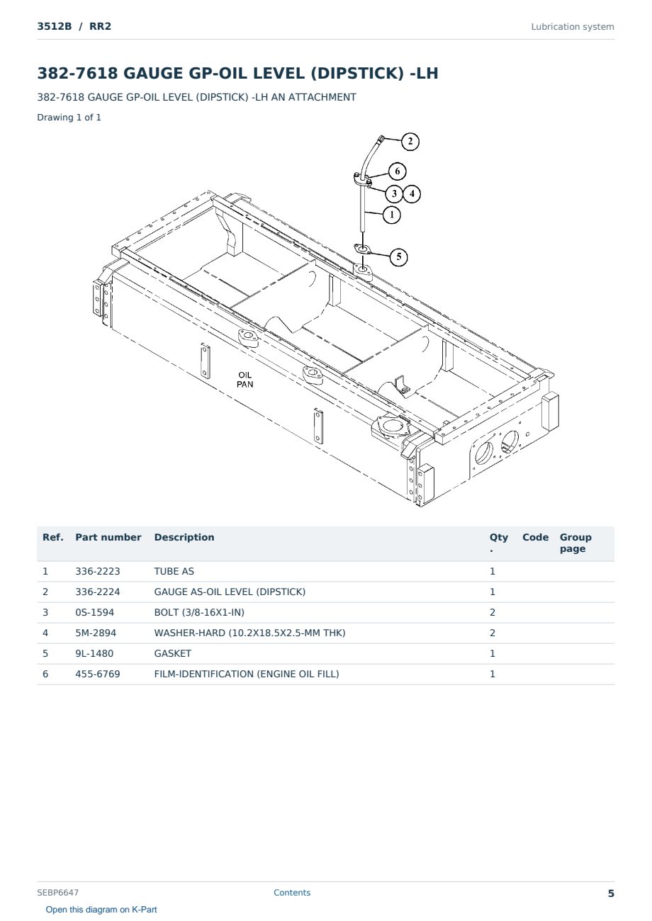 Caterpillar 3512B S/N RR2 Partsbook SEBP6647 (English) - sample page 5 of 10 Caterpillar 3512B S/N RR2 Partsbook SEBP6647 (English) - sample page 5 of 10