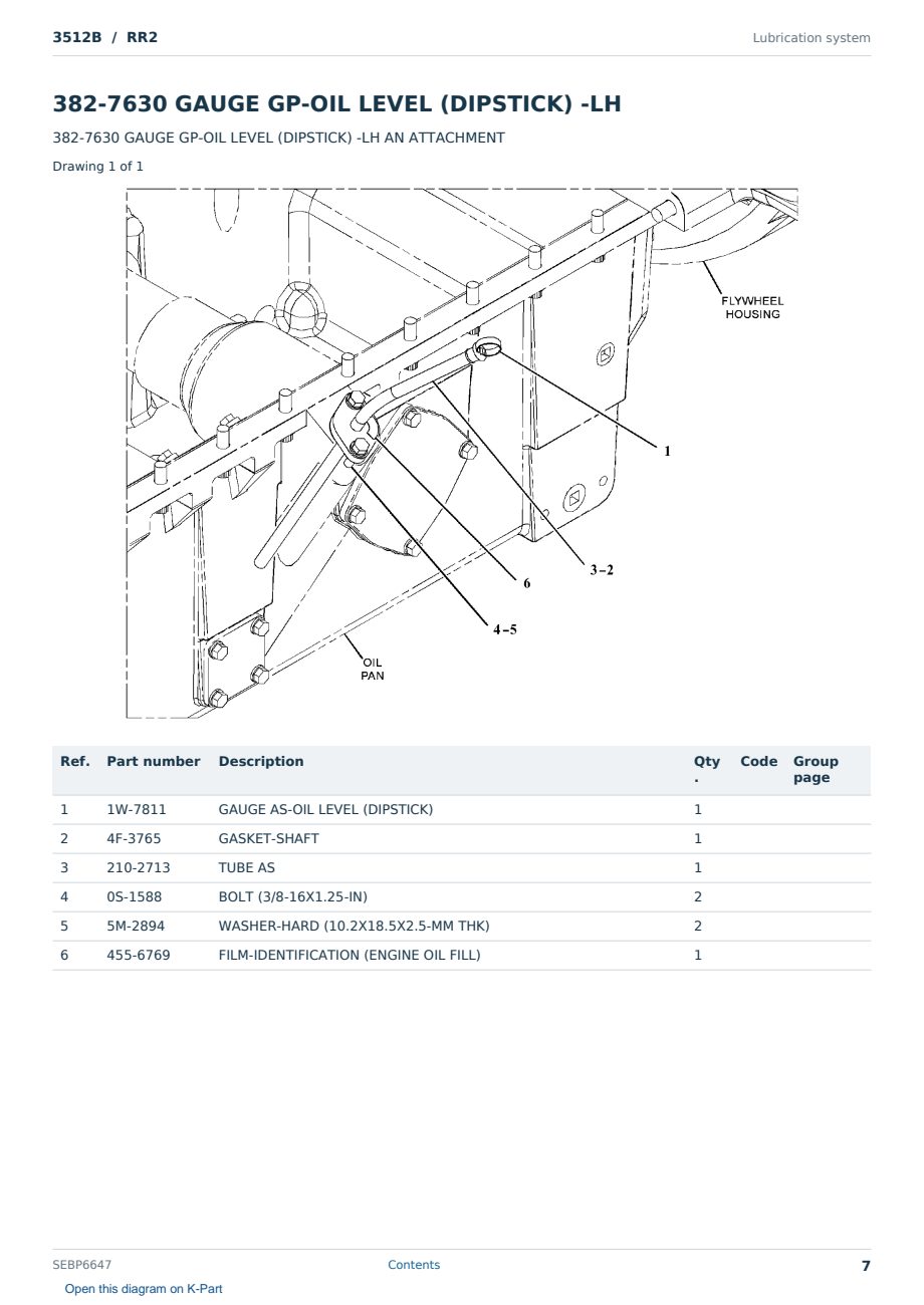 Caterpillar 3512B S/N RR2 Partsbook SEBP6647 (English) - sample page 7 of 10 Caterpillar 3512B S/N RR2 Partsbook SEBP6647 (English) - sample page 7 of 10