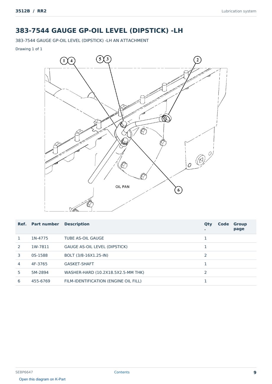 Caterpillar 3512B S/N RR2 Partsbook SEBP6647 (English) - sample page 9 of 10 Caterpillar 3512B S/N RR2 Partsbook SEBP6647 (English) - sample page 9 of 10
