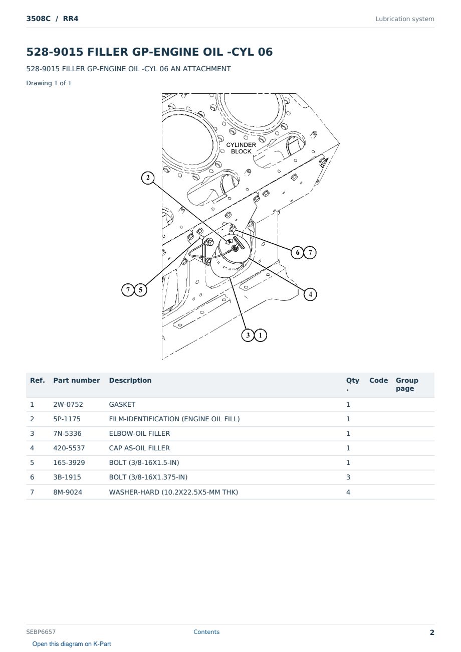 Caterpillar 3508C S/N RR4 Partsbook SEBP6657 (English) - sample page 2 of 10 Caterpillar 3508C S/N RR4 Partsbook SEBP6657 (English) - sample page 2 of 10