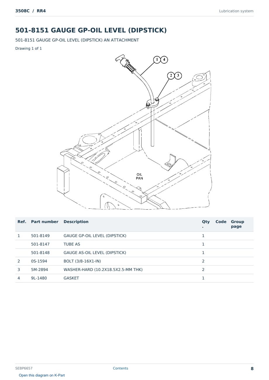 Caterpillar 3508C S/N RR4 Partsbook SEBP6657 (English) - sample page 8 of 10 Caterpillar 3508C S/N RR4 Partsbook SEBP6657 (English) - sample page 8 of 10
