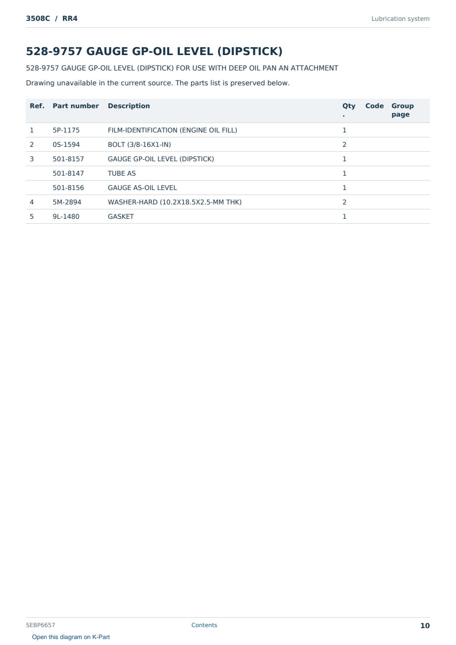 Caterpillar 3508C S/N RR4 Partsbook SEBP6657 (English) - sample page 10 of 10 Caterpillar 3508C S/N RR4 Partsbook SEBP6657 (English) - sample page 10 of 10