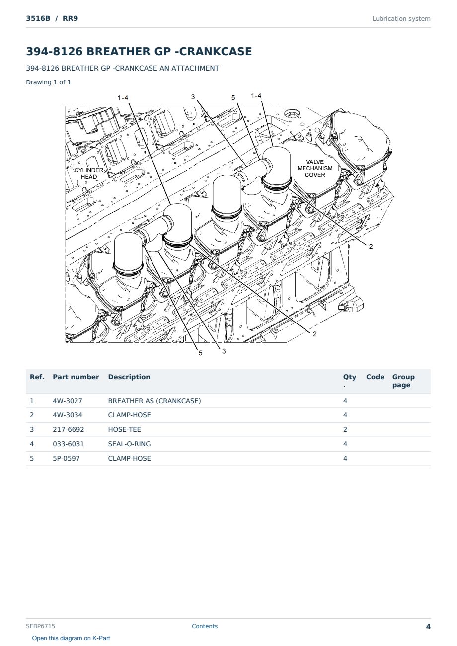 Caterpillar 3516B S/N RR9 Partsbook SEBP6715 (English) - sample page 4 of 10 Caterpillar 3516B S/N RR9 Partsbook SEBP6715 (English) - sample page 4 of 10
