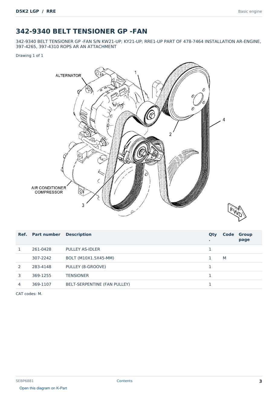 Caterpillar D5K2 LGP S/N RRE Partsbook SEBP6881 (English) - sample page 3 of 10 Caterpillar D5K2 LGP S/N RRE Partsbook SEBP6881 (English) - sample page 3 of 10