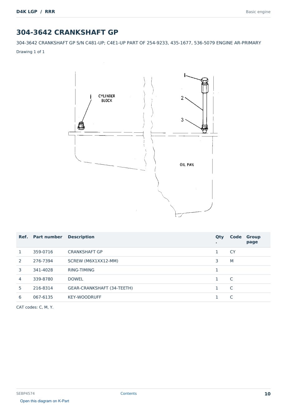 Caterpillar D4K LGP S/N RRR Partsbook SEBP4574 (English) - sample page 10 of 10 Caterpillar D4K LGP S/N RRR Partsbook SEBP4574 (English) - sample page 10 of 10