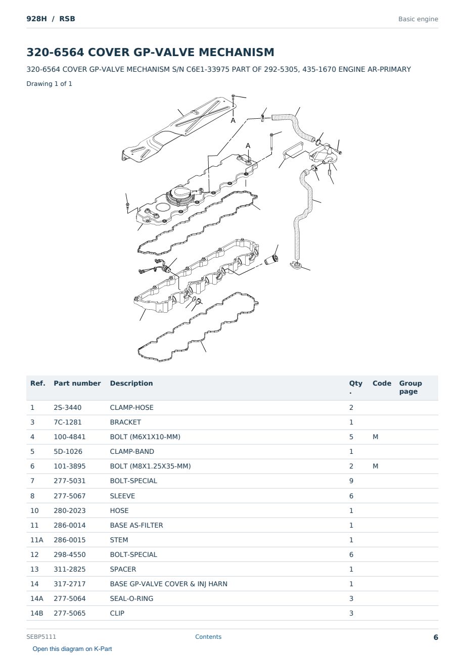 Caterpillar 928H S/N RSB Partsbook SEBP5111 (English) - sample page 6 of 10 Caterpillar 928H S/N RSB Partsbook SEBP5111 (English) - sample page 6 of 10