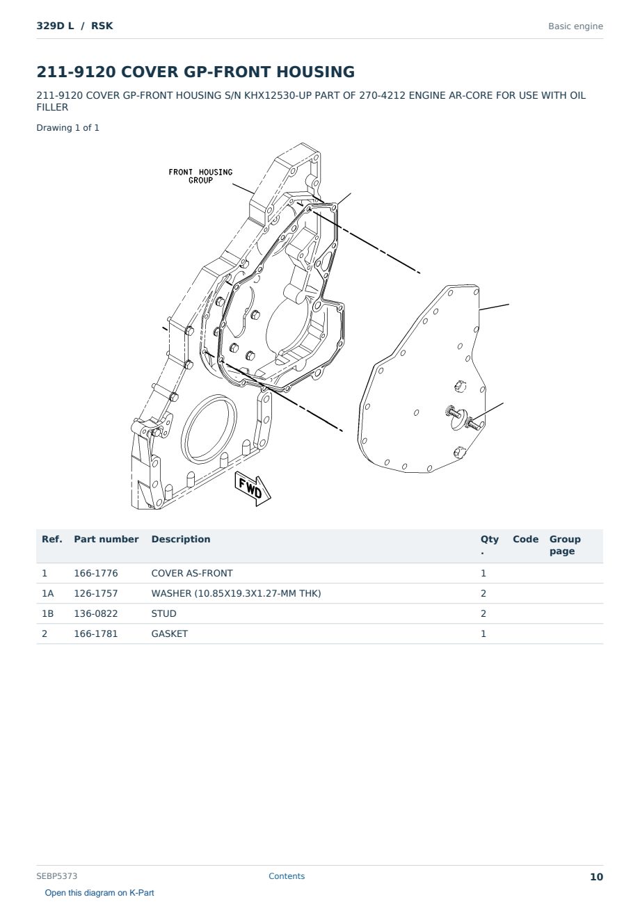 Caterpillar 329D L S/N RSK Partsbook SEBP5373 (English) - sample page 10 of 10 Caterpillar 329D L S/N RSK Partsbook SEBP5373 (English) - sample page 10 of 10