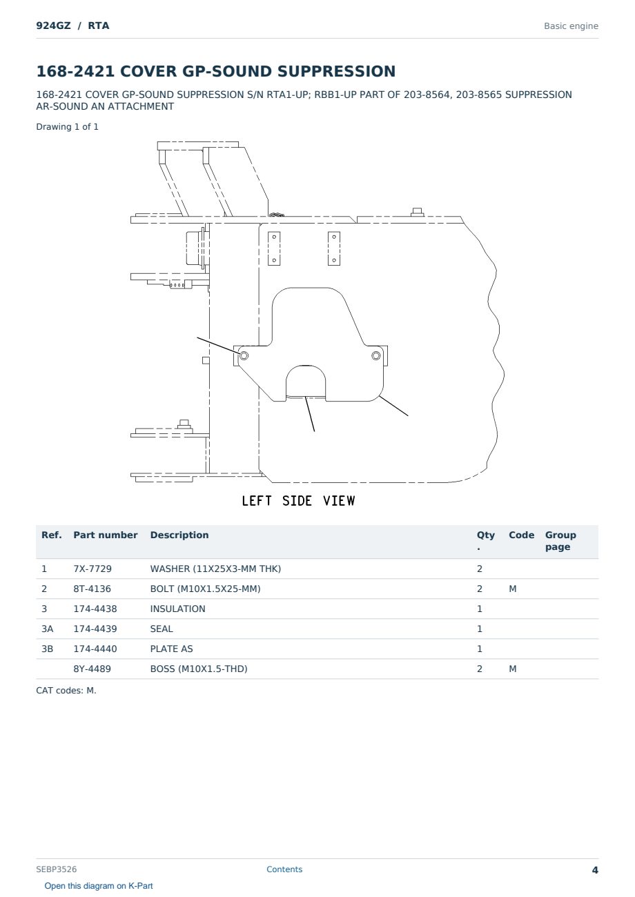 Caterpillar 924GZ S/N RTA Partsbook SEBP3526 (English) - sample page 4 of 10 Caterpillar 924GZ S/N RTA Partsbook SEBP3526 (English) - sample page 4 of 10