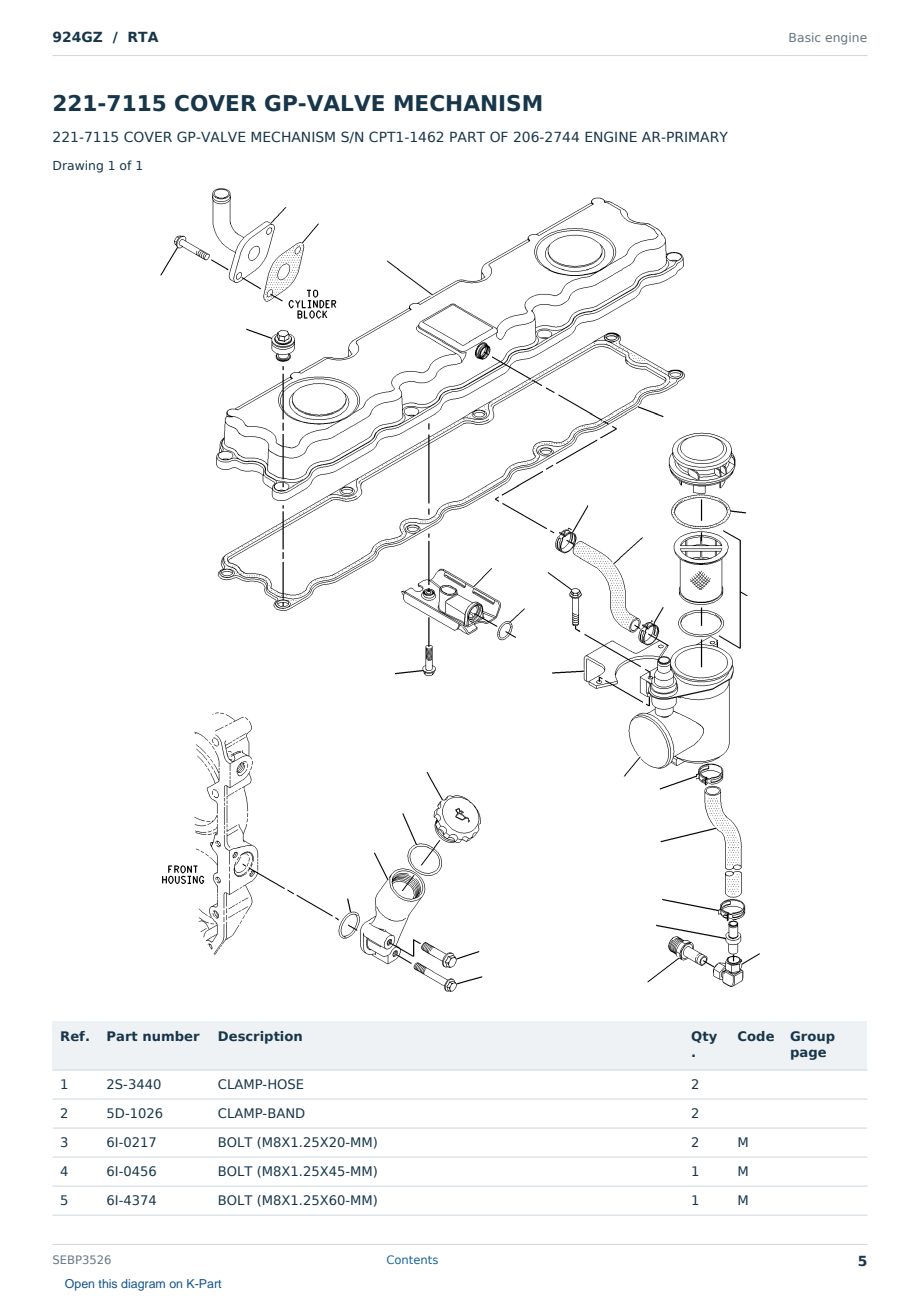 Caterpillar 924GZ S/N RTA Partsbook SEBP3526 (English) - sample page 5 of 10 Caterpillar 924GZ S/N RTA Partsbook SEBP3526 (English) - sample page 5 of 10