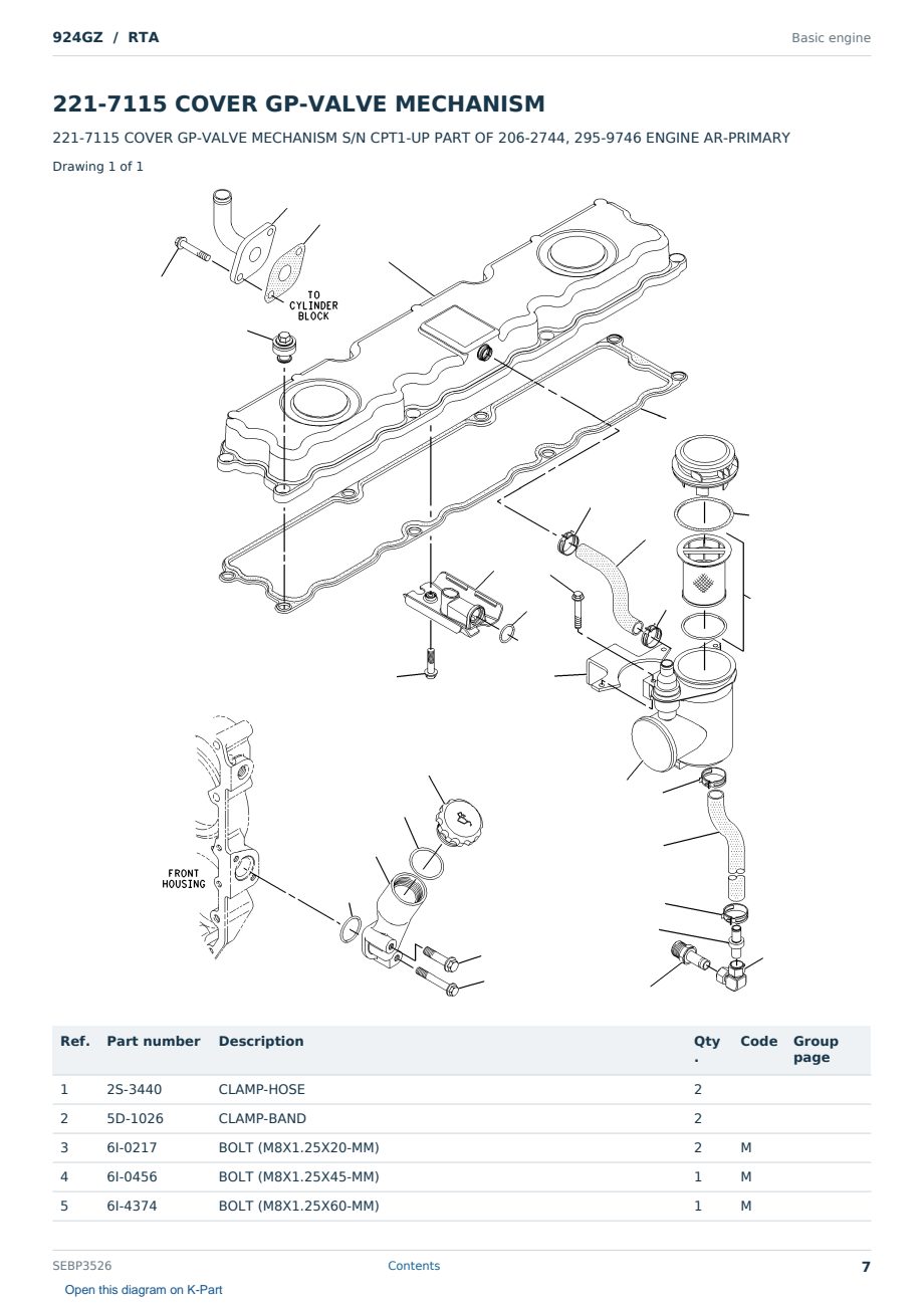 Caterpillar 924GZ S/N RTA Partsbook SEBP3526 (English) - sample page 7 of 10 Caterpillar 924GZ S/N RTA Partsbook SEBP3526 (English) - sample page 7 of 10