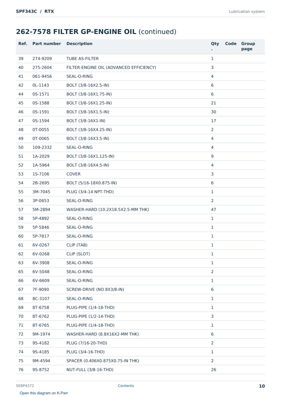 Caterpillar SPF343C S/N RTX Partsbook SEBP4372 (English) - sample page 10 of 10 Caterpillar SPF343C S/N RTX Partsbook SEBP4372 (English) - sample page 10 of 10