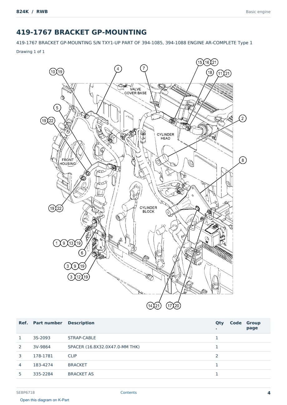 Caterpillar 824K S/N RWB Partsbook SEBP6718 (English) - sample page 4 of 10 Caterpillar 824K S/N RWB Partsbook SEBP6718 (English) - sample page 4 of 10