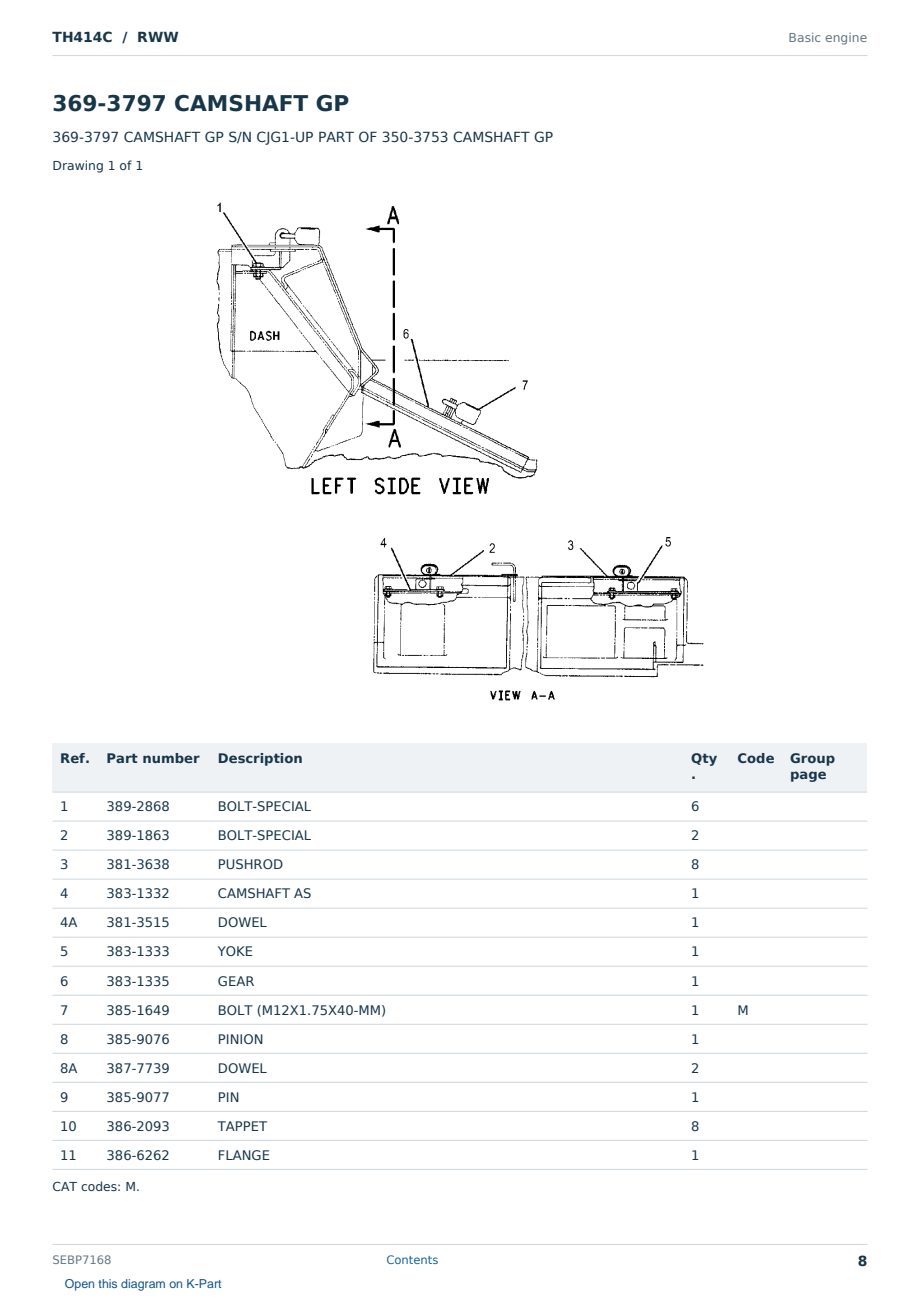 Caterpillar TH414C S/N RWW Partsbook SEBP7168 (English) - sample page 8 of 10 Caterpillar TH414C S/N RWW Partsbook SEBP7168 (English) - sample page 8 of 10