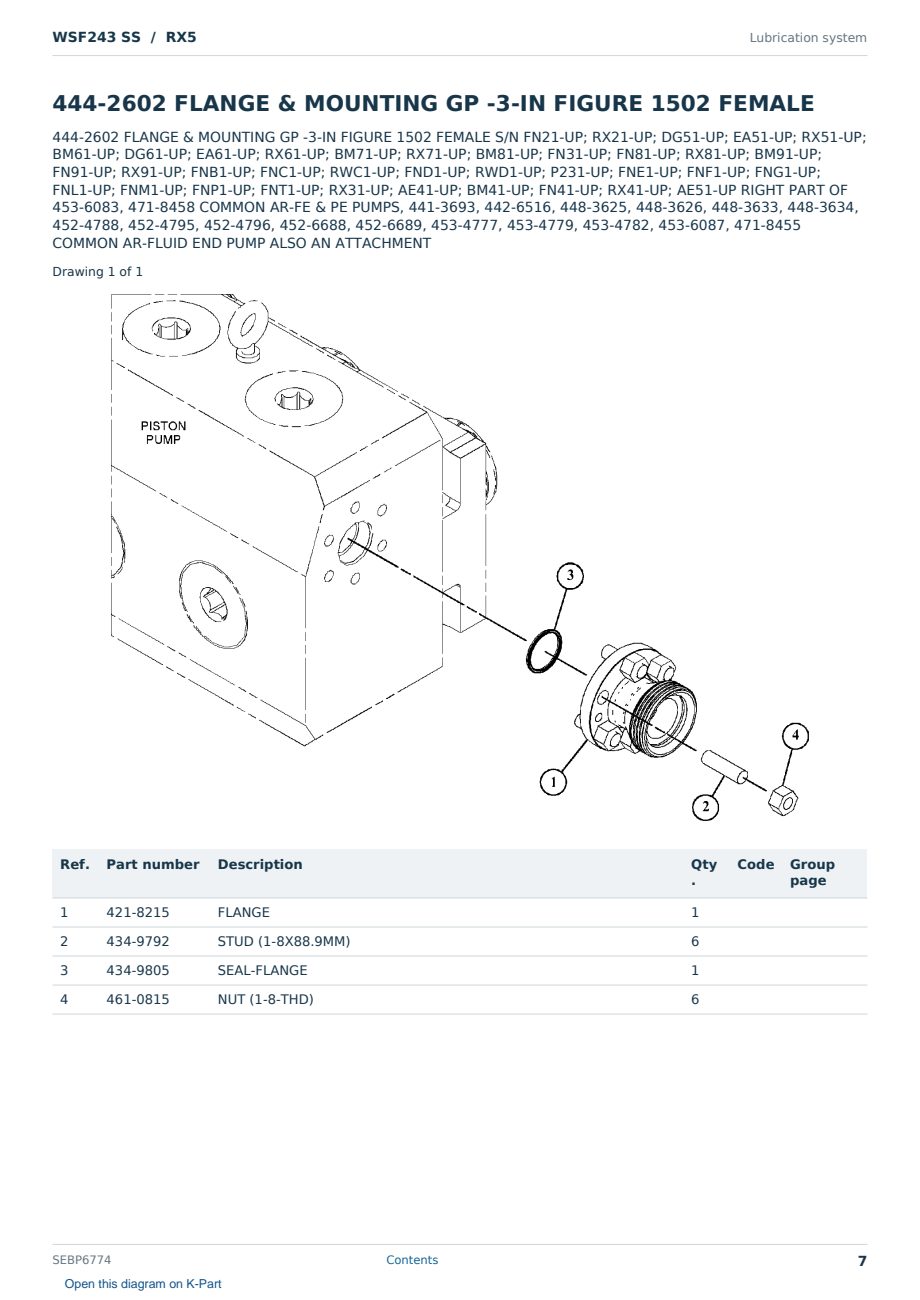Caterpillar WSF243 SS S/N RX5 Partsbook SEBP6774 (English) - sample page 7 of 10 Caterpillar WSF243 SS S/N RX5 Partsbook SEBP6774 (English) - sample page 7 of 10