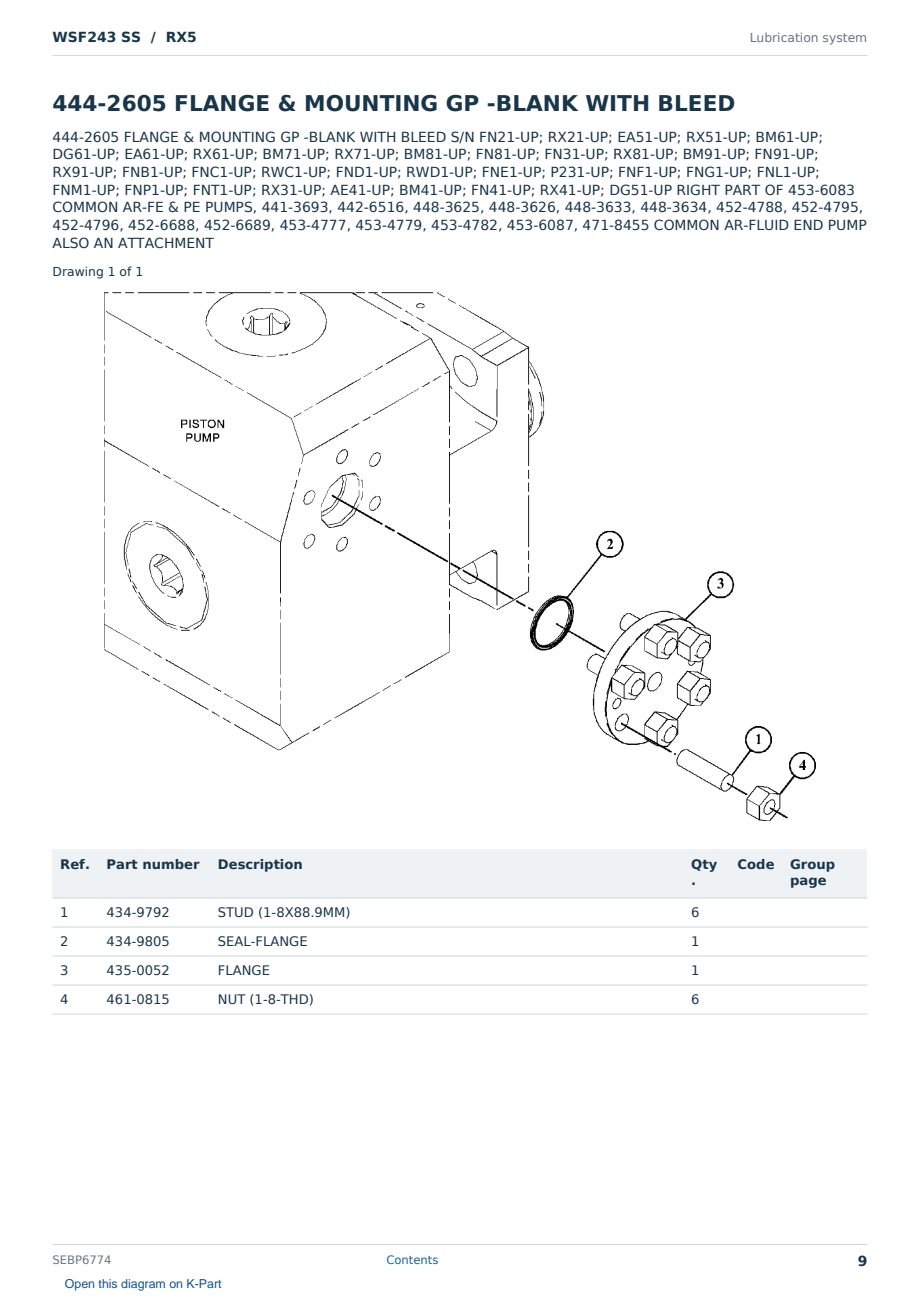 Caterpillar WSF243 SS S/N RX5 Partsbook SEBP6774 (English) - sample page 9 of 10 Caterpillar WSF243 SS S/N RX5 Partsbook SEBP6774 (English) - sample page 9 of 10