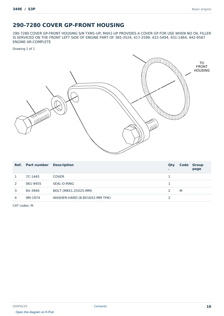 Caterpillar 349E S/N S3P Partsbook SEBP6229 (English) - sample page 10 of 10 Caterpillar 349E S/N S3P Partsbook SEBP6229 (English) - sample page 10 of 10